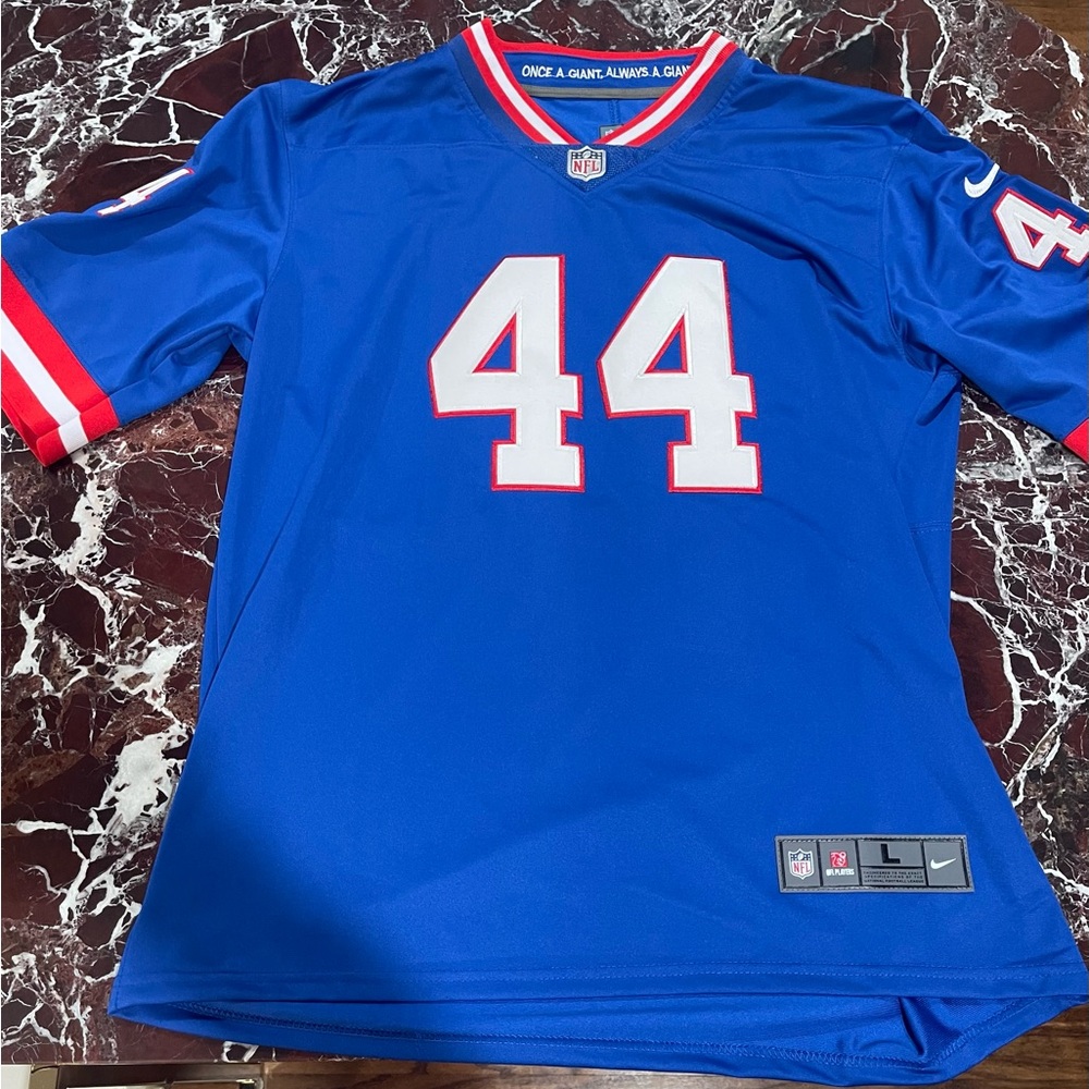 Cam Skattebo NFL Giants Blue Jersey with Red and White Accents